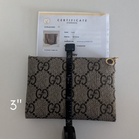 Upcycled Gucci Card Holder Gold Key Ring, Brand New w Authenticity Certificate - Picture 4 of 5